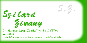 szilard zimany business card